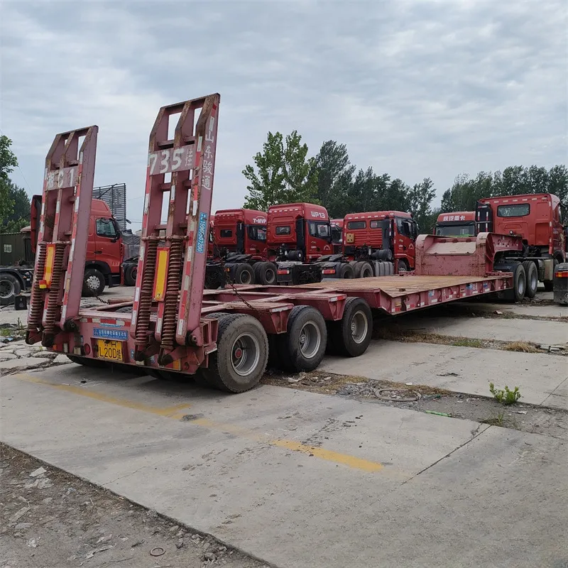 Heavy Truck Transportation 100t 130 ton 180 ton 3 Axle Lowbed Semi Trailer Trucks And Trailers