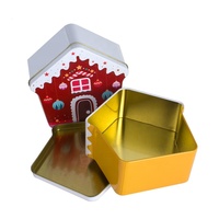 Boîte à biscuits de Noël en forme de maison, personnalisable pour l'emballage des fêtes et la présentation de cadeaux saisonniers