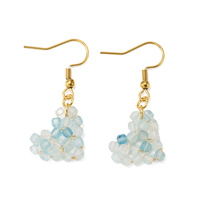 20 types de boucles d'oreilles pendantes en cristal tressé pour femmes, boucles d'oreilles faites à la main avec perles, en forme de cœur, de grappe et de gourde, bijoux à crochets