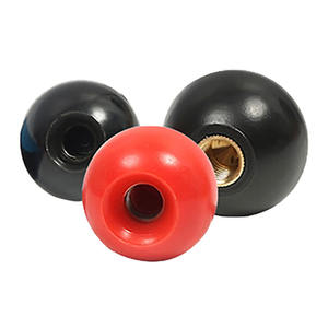 Kenop bola bulat standar M5 M6 M8 kenop bola Bakelite benang merah hitam - Product Image 1