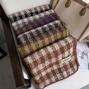 Mode hiver plus chaud tissé Plaid Pashmina châles pour femmes 65*200cm chaud sertissage écharpe étole <span class=keywords><strong>pied</strong></span> <span class=keywords><strong>de</strong></span> <span class=keywords><strong>poule</strong></span> cachemire écharpes - Product Image 2