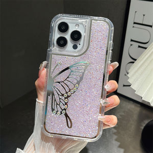 Funda de teléfono de mariposa de diamante a prueba de golpes 3 en 1 de gama alta de alta calidad para <span class=keywords><strong>Realme</strong></span> note50 C53 N53 - Product Image 1