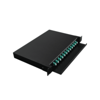 Caja ODF de Fibra Óptica de 24 Núcleos LC para Montaje en Rack, con Cables de 6 Hilos Codificados por Colores, Panel de Conexiones de Fibra Óptica de 12 Puertos para Redes