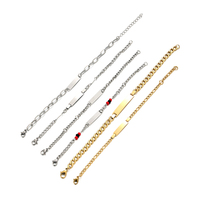 Yiwu Aceon Velle acier inoxydable divers modèle chaîne taille personnalisée estampage vierge personnalisé bricolage Laser blanc barre Bracelet