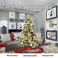 Sapin de Noël miniature personnalisable de 80 cm, à LED, fonctionnant sur piles, durable, idéal pour la décoration de la maison, ornement artificiel en métal