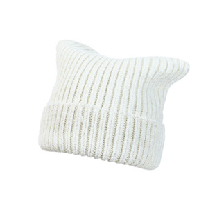 Nouveau style d'hiver pour fille, bonnet en tricot uni, épais, chaud, mignon, avec oreilles de <span class=keywords><strong>chat</strong></span>, réglable - Product Image 6