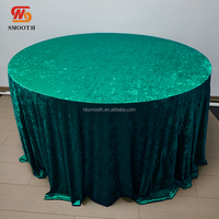 Nappe de table ronde en velours écrasé blanc de 132 pouces, personnalisable, pour décoration de mariage