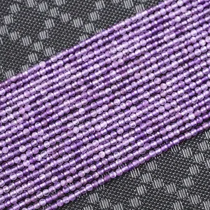2mm3mm4mm Amethyst Beads Wholesale Natural Round Gemstone Beads Faceted Uruguay Amethyst High Quality DIY For Necklace Making