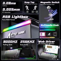 Teclado Mecánico para Juegos ATTACK SHARK R85 HE con Efecto Hall, Cableado, Latencia de 0.08ms, Actuación Ajustable para Esports