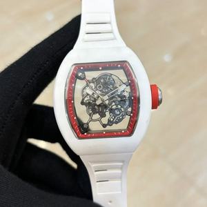 Premium Designer Hollow Dial Mechanical <b>Watch</b> RM055, White Ceramic <b>Case</b>, Sapphire Crystal Mirror, Men's <b>Watch</b> - Product Image 1