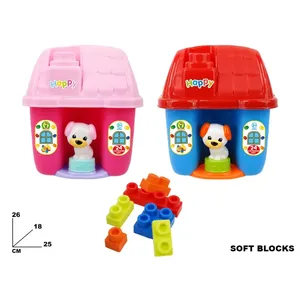 Soft Construction House 24pc Set With Dog Figure And <b>Blocks</b> For Kids Playtime Fun - Product Image 3