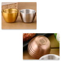 Vente en gros d'usine de tasses à vin et à thé isothermes à double paroi en acier inoxydable 304, mini-tasses de dégustation de 50 ml pour vin/bière/thé