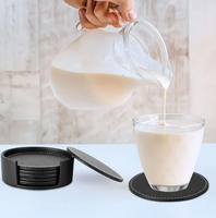 2025 cuir PU 6 pièces sous-verres de boisson tapis de tasse ronde pour la maison et la cuisine