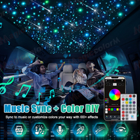 Kit de 4 projecteurs LED pour plafond de voiture, effet ciel étoilé, étoiles scintillantes, moteur de lumière à fibre optique