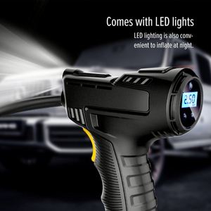 Compresseur sans fil, pompe à air portable rechargeable 120W, gonfleur de pneus numérique sans fil pour voiture - Product Image 2