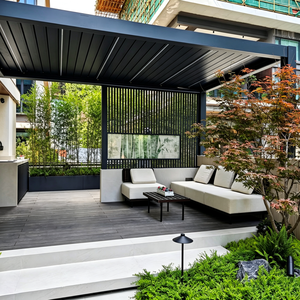 Pérgola de Aluminio Motorizada Gris Oscuro con Techo Ajustable por Control Remoto, Pabellón Metálico para Patio, <span class=keywords><strong>Terraza</strong></span> con Vista al <span class=keywords><strong>Mar</strong></span>, 6 Pies - Product Image 3