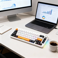 Clavier mécanique sans fil à trois modes personnalisé OEM, clavier DIY 65% à échange à chaud, touches PBT colorées, clavier de jeu