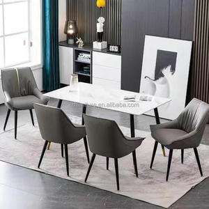 Sillas de Comedor Modernas y Lujosas Tapizadas en Cuero Vegano Ecológico, con Detalles Elegantes y Patas de Metal Resistentes - Product Image 2
