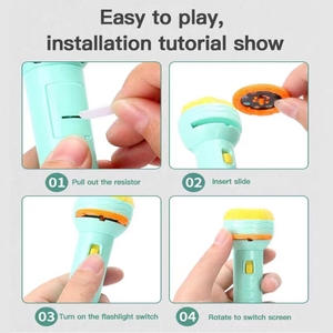 Giáo Dục Sớm cho trẻ em nhận dạng chiếu động vật loạt vui nhộn slideshow sáng tạo bầu trời đầy sao Đèn pin Đồ chơi máy chiếu - Product Image 2