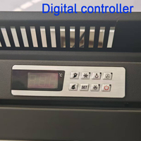 Congélateur vertical commercial à 4 portes vitrées avec affichage numérique, dégivrage automatique, grande capacité pour viande congelée et crème glacée