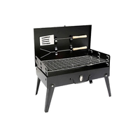 Barbecue pliant portable moderne de luxe en acier avec placage chromé et sécurité anti-flamme pour le camping en plein air