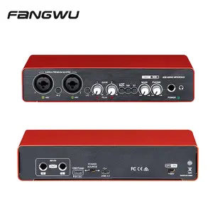 Professional 24-bit/192khz Usb Audio Interface For Streaming Broadcast Singing Studio Musical Instrument Recording