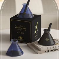 Diffuseur d'huiles essentielles d'aromathérapie avec bâtonnets en rotin - Bouteille en verre écologique sans BPA, parfum longue durée, artisanal, sans alcool