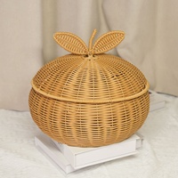 Panier de rangement PP artisanal tressé en forme d'orange, moderne et simple, gain de place, pour salon, fruits et collations