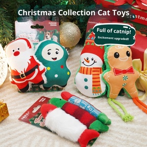 Juguete de gato de Navidad ecológico, palo de gato divertido de peluche con hierba gatera para autoalivio y molares resistentes a mordeduras, suministros para mascotas - Product Image 2