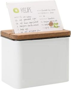 <strong>Recipe</strong> <strong>Box</strong> with Cards and Dividers Set Phone and Tablet Holder Bamboo Lid - Product Image 2