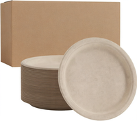 Assiettes jetables modernes en bagasse de canne à sucre compostables pour la maison, les restaurants et les repas quotidiens