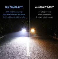 Ampoules de phares LED, Kit de Conversion pour phares, Super lumineux, 10000 Lumens, faisceau haut et bas, lot de 2 ampoules LED H4