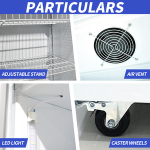 Commercial Beer Beverage Display Chiller Double Door Stainless Steel Adjustable Shelves Refrigerator Equipment Supermarket - Product Image 5