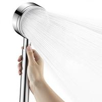 Ensemble de douche mural pressurisé en acier inoxydable brossé de luxe léger avec jets de pluie et de massage pour salle de bain d'hôtel