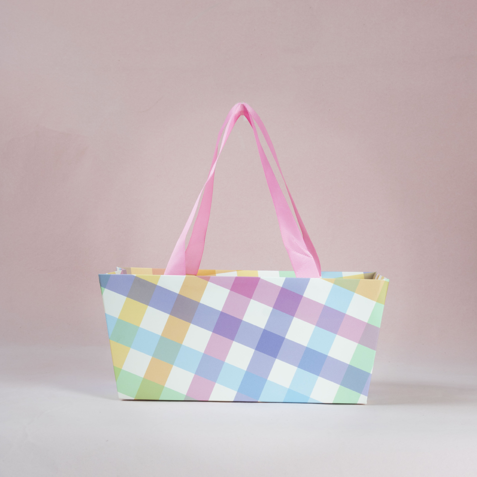 Colorful twill trapezoidal basket handbag