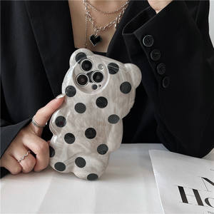 Coque de téléphone pour iPhone 16 Plus, style Ins, imperméable, motif de dessin animé à pois, ours, vente en gros, coque de téléphone Apple 15 14 13 Pro Max - Product Image 2