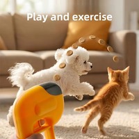 Distributeur de nourriture pour animaux de compagnie, jouet interactif pour chien et chat, lanceur de friandises lyophilisées à un bouton, distributeur de collations pour petits et moyens animaux