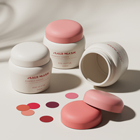 ODM OEM Vente à Chaud Pot Cosmétique PE de 220ml Pot de Crème Conteneur de Beurre Corporel pour les Soins de la Peau Pots de Gommage Corporel avec Couvercle en Plastique