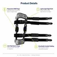 Attelle orthopédique articulée réglable pour genou, immobilisateur de jambe pour récupération post-opératoire des ligaments (ACL/MCL) et des fractures, OEM CE ISO13485