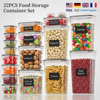 Ensemble de 22 contenants de rangement pour garde-manger, contenants hermétiques pour aliments avec couvercles, sans BPA, pour l'organisation et le rangement de la cuisine