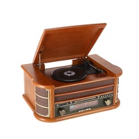 Gramophone vintage Design EQ avec connexion PC, platine vinyle 3 vitesses, lecteur de disques vinyles