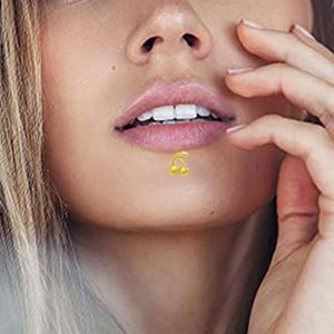 Boucles d'oreilles clous en titane cerise, style à insérer en alliage G23 avec tiges et broches, bijoux de mode simples et élégants pour piercing labial - Product Image 3