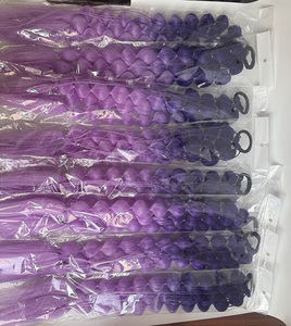 Extensions de queue de cheval de tresse arc-en-ciel 22 pouces cheveux colorés facile à appliquer queue de cheval de mode pour les femmes - Product Image 3