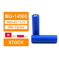Baterai Lithium Ion Isi Ulang MU 14500 3.7V 800mAh 300 Siklus 14*50mm Sel Li-ion untuk Senter Pisau Cukur Mainan Speaker BT