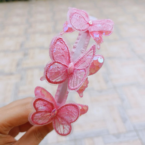 Nouveau <span class=keywords><strong>serre</strong></span>-tête en dentelle papillon pour enfants, super mignon, pince à <span class=keywords><strong>cheveux</strong></span> courte pour filles, style princesse, coiffe de <span class=keywords><strong>mariage</strong></span> pour petite fille - Product Image 6