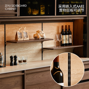 Solid Wood Slab <b>Sideboard</b> 1.5m 1.8m 2.1m With Integrated Cabinet For <b>Storage</b> - Product Image 4