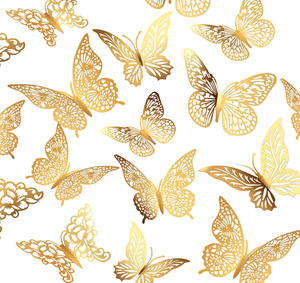 Đồ Trang Trí Hình Bướm Có Thể Tháo Rời Trang Trí Bánh Sinh Nhật Tiệc 4 Kiểu 3 Kích Cỡ Miếng Dán Bướm Trang Trí Tường Hình Bướm 3D - Product Image 1