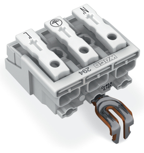 100% Original 1 Row Lighting Connector, 3p, 10 mm Pitch, 500 V, SideInput, White, <strong>294</strong> Series - Product Image 1