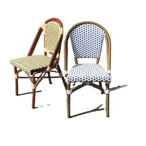 Французский стиль бистро кафе мебель ротанга обеденные стулья на открытом воздухе патио садовая мебель