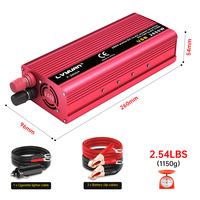 Convertisseur de puissance à onde sinusoïdale modifiée 1000W 2000W DC 12V 24V vers AC 110V avec multiprises de protection pour usage domestique d'urgence et automobile